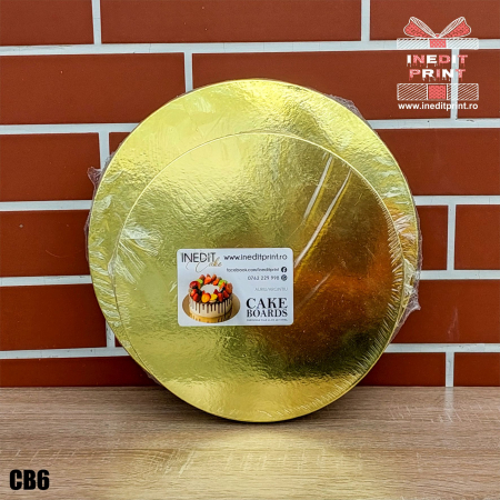 Companii - Cake Board rotund auriu/negru INEDIT PRINT CB6