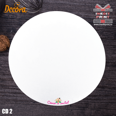 Cake Drum DECORA, rotund, 25cm, Alb CBD1 [1]