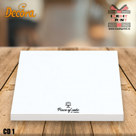 Cofetărie/Patiserie - Cake Drum personalizat pătrat Alb (Decora) CD1