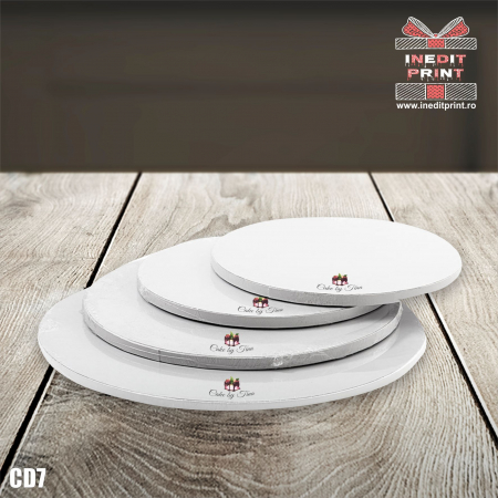 Companii - Cake Drum personalizat premium rotund Alb Inedit Print CD7