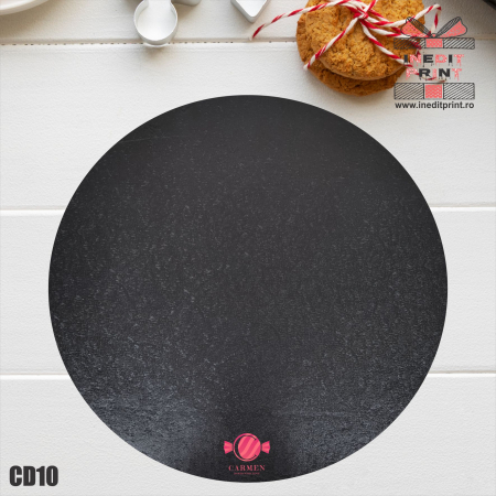 Cake Drums - Cake Drum personalizat premium rotund Negru Inedit Print CD10