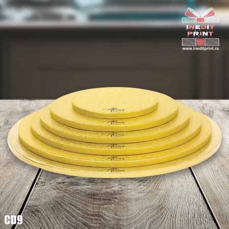 Cake Drum personalizat premium rotund Auriu Inedit Print CD9 [2]