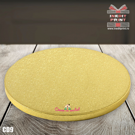 Cake Drum personalizat premium rotund Auriu Inedit Print CD9 [1]