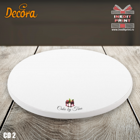 Cofetărie/Patiserie - Cake Drum personalizat rotund Alb (Decora) CD2