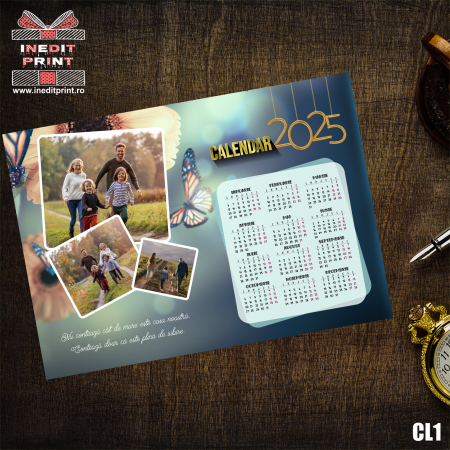 Calendare - Calendar magnetic personalizat cu 3 poze si text CL1