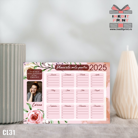 Calendare - Calendar magnetic personalizat cu verset, nume si poza - CL31