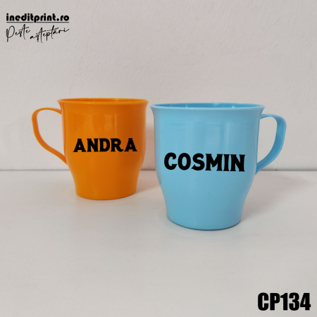 Cadouri - Cana din plastic personalizata cu nume CP134