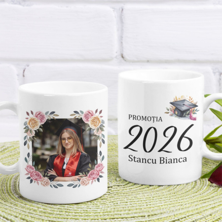 Cadouri - Cana personalizata Absolvent, simpla alba CP172