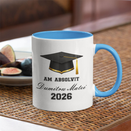 Cadouri - Cana personalizata Absolvent, simpla alba CP175