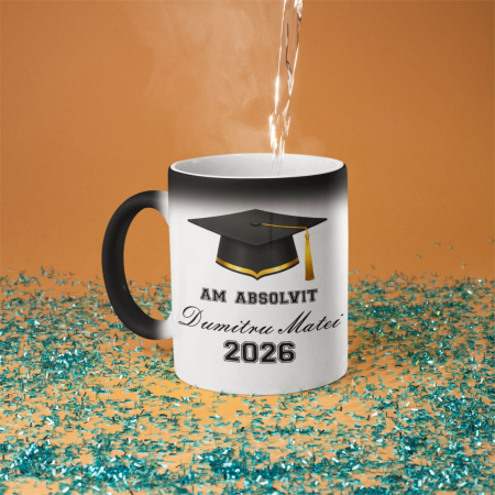 Cana personalizata Absolvent, simpla alba CP175 [1]