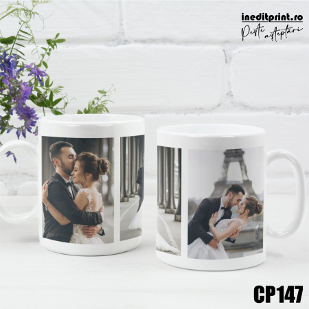 Căni - Cana personalizata cu 3 poze CP147