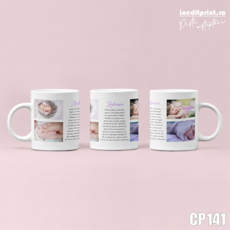 Căni - Cana personalizata cu 4 poze si text CP141