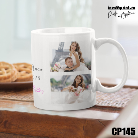Căni - Cana personalizata cu 4 poze si text CP145