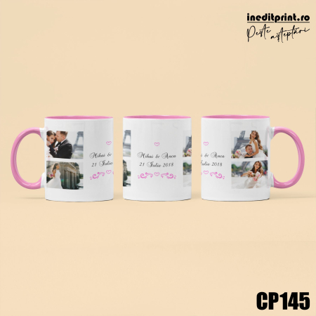 Cana personalizata cu 4 poze si text CP145 [1]