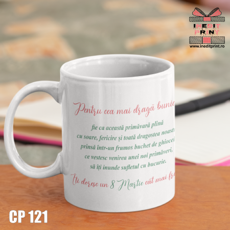 8 Martie - Cana personalizata cu text si poza de 8 Martie CP121