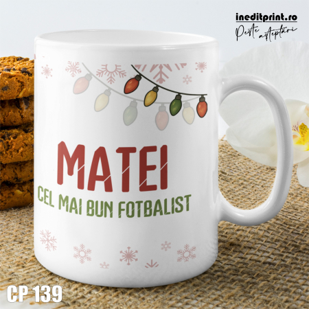 Căni - Cana personalizata de Craciun pentru fotbalisti CP139