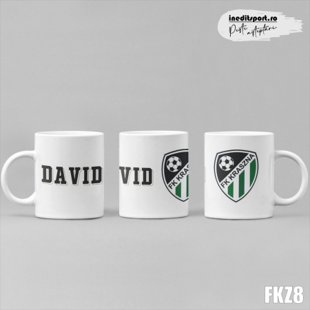 Cadouri - Cana personalizata FK Kraszna, simpla alba FKZ8