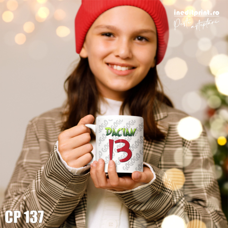 Cadouri sub 150 lei - Cana personalizata - Grinch jucător de fotbal CP137
