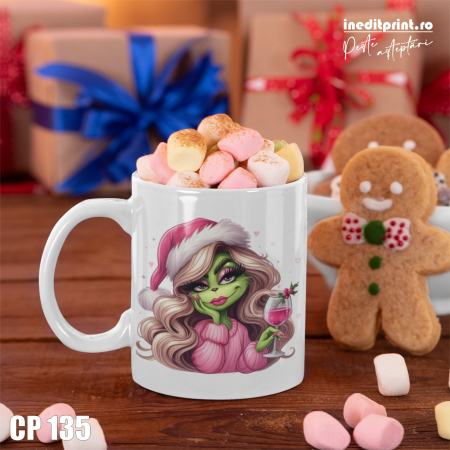 Cadouri sub 50 lei - Cana personalizata - Just a girl who loves the Grinch CP135