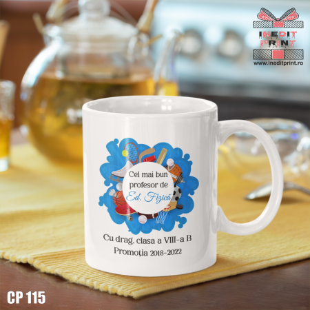 Cadouri - Cana personalizata ”Profesor Educație Fizica” CP115