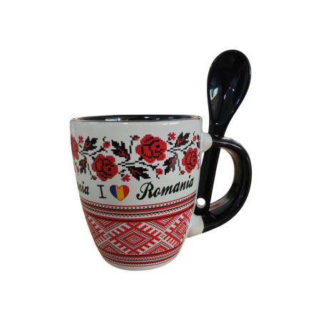 Cana Suvenir cu Lingurita I love Romania SVR144 [4]
