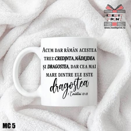 Cadouri Crestine - Cana verset 1 Corinteni 13:13, simpla alba MC5