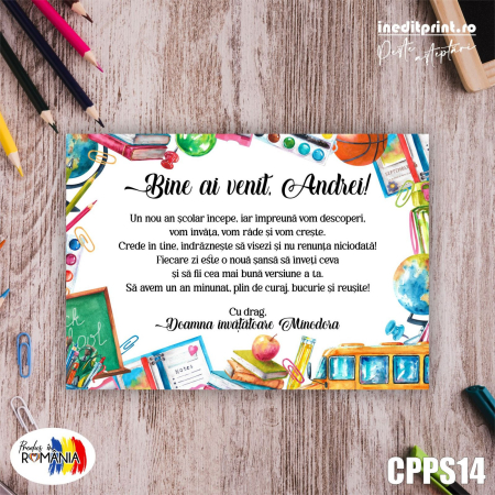 Back to School - Cartonas personalizat Bun venit la scoala CPPS14