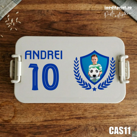 Caserole personalizate - Caserola personalizata cu fotografie si nume fotbalist CAS11