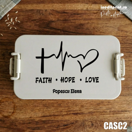 Caserole personalizate - Caserola personalizata Faith, Hope, Love CASC2