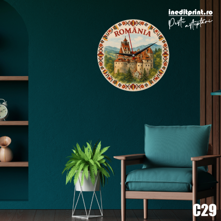 Decorațiuni - Ceas de perete atractii Romania C29