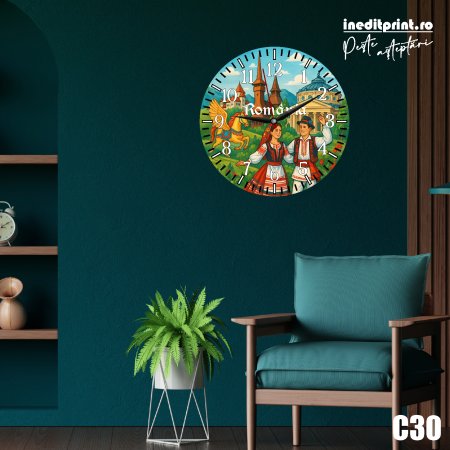Decorațiuni - Ceas de perete atractii Romania C30