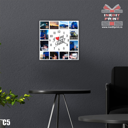 Ceasuri - Ceas personalizat cu fotografii I love my truck C5