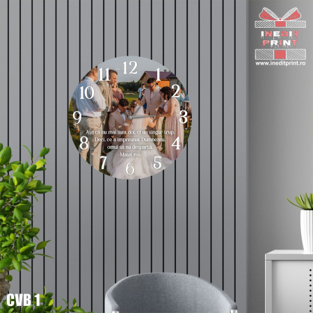 Ceasuri - Ceas personalizat fotografie si verset CVB1