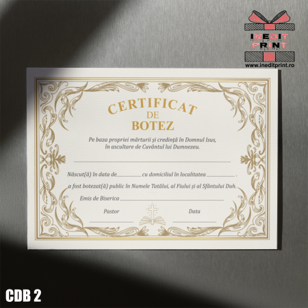 Certificate de Botez - Certificat de Botez CDB2
