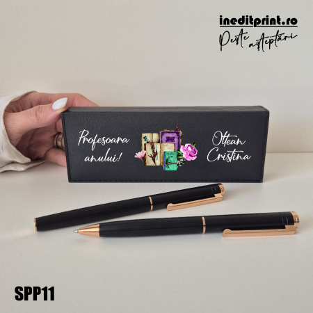 Instrumente de scris - Set pixuri in cutie personalizata - profesori SPP11