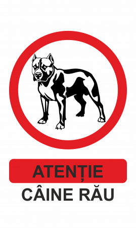 Stickere de avertizare - Sticker ”Atenție! Câine rău!” STK17