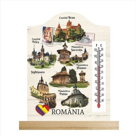 Suveniruri Romania - Decoratiune Termometru Castele din Romania SVR91