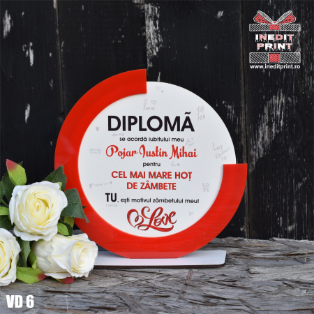 Valentines Day - Diploma personalizata Hot de zambete VD6