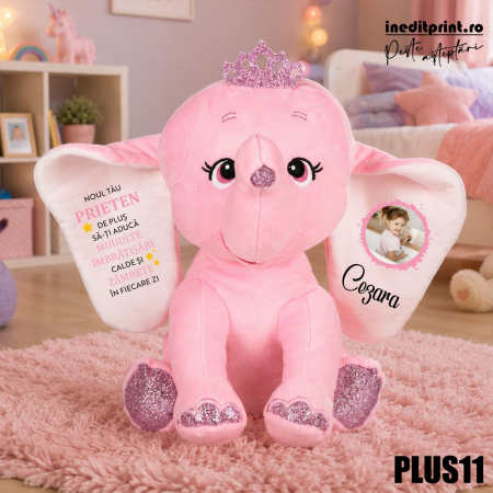 Mascote de pluș - Elefant plus Personalizat PLUS11