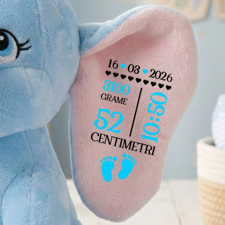 Elefant plus Roz 23 cm Personalizat PLUS5 [1]