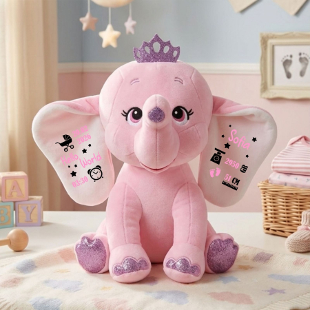 Elefant plus Roz 23 cm Personalizat PLUS7 [2]