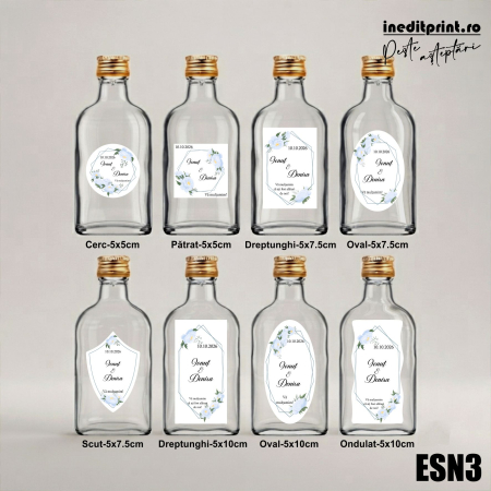 Etichete autocolante pentru sticle - Eticheta personalizata pentru sticla de nunta ESN3
