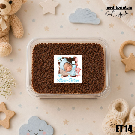 Etichete personalizata pentru marturii botez, patrat, 4x4 cm ET14 [1]