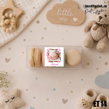 Etichete personalizata pentru marturii botez, patrat, 4x4 cm ET14 [2]