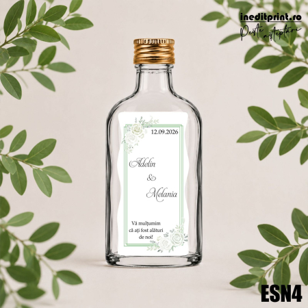 Etichete autocolante pentru sticle - Eticheta personalizata pentru sticla de nunta ESN4