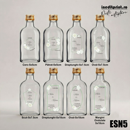 Etichete autocolante pentru sticle - Eticheta personalizata pentru sticla de nunta ESN5
