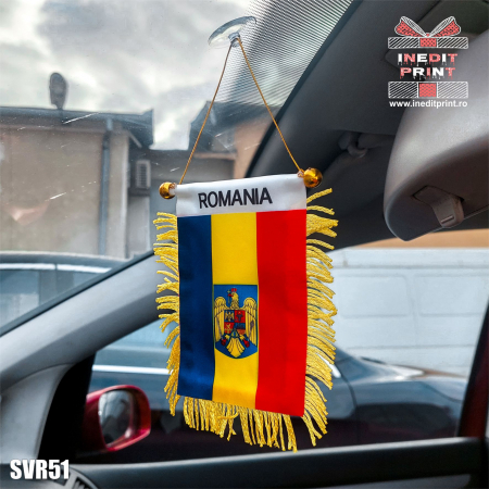 Decorațiuni - Fanion cu ventuză România SVR51