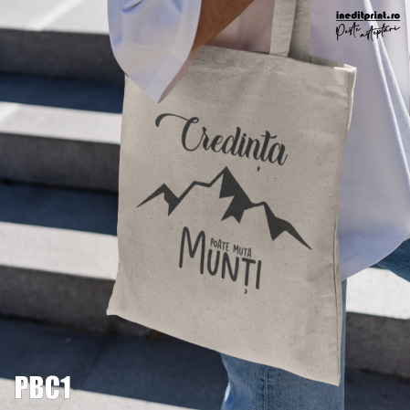 Geanta tip sacosa Credinta poate muta munti PBC1