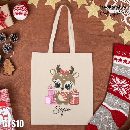 Cadouri sub 150 lei - Geanta tip sacosa personalizata - Craciun - GTS10