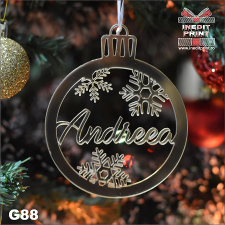 Globuri cu personalizare - Glob personalizat cu nume MIRROR G88